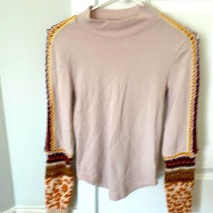 Free People long sleeve waffle knit tee